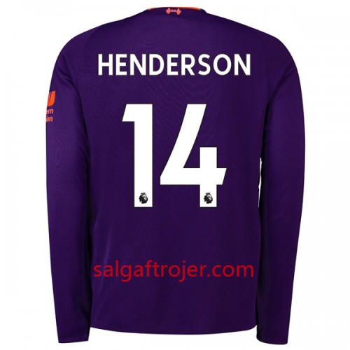 Liverpool Fodboldtrøjer Henderson 14 Udebanesæt 2018/19 Langærmet Liverpool Fodboldtrøjer Henderson 14 Udebanesæt 2018/19 Langærmet